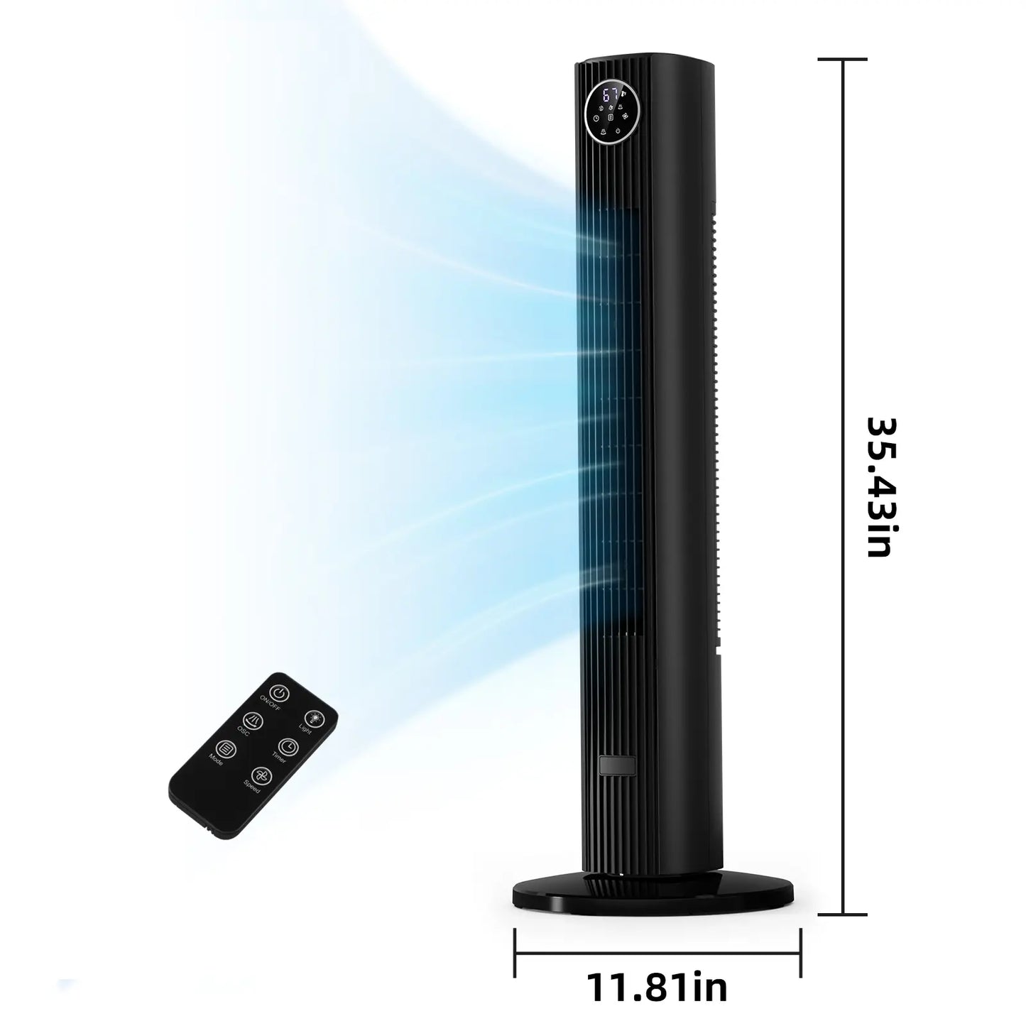 Smart Tower Fan with Quiet Cooling, Remote Control & Oscillation