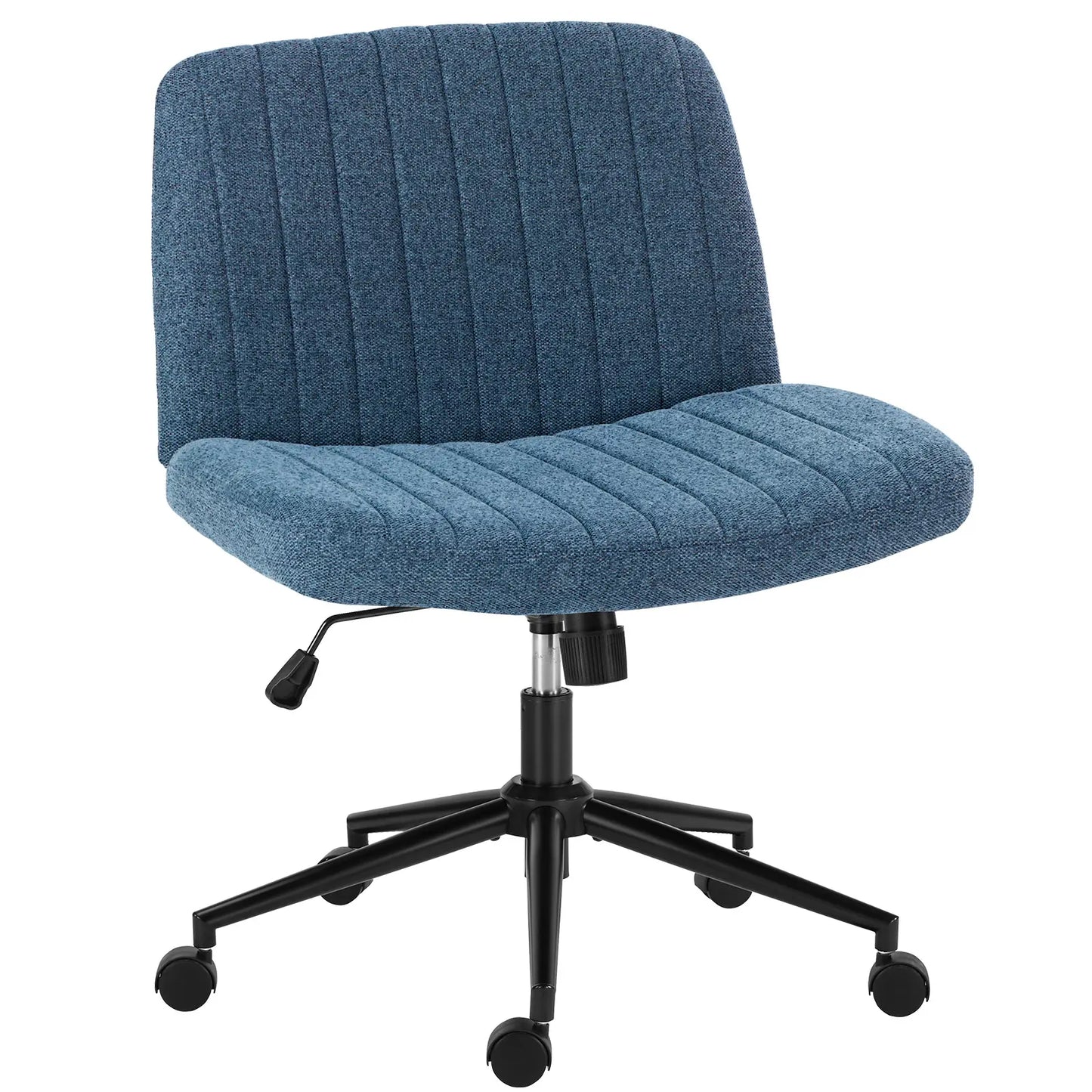 Wide Cross Legged Office Chair with Thick Cushion, Swivel & Rocking Function