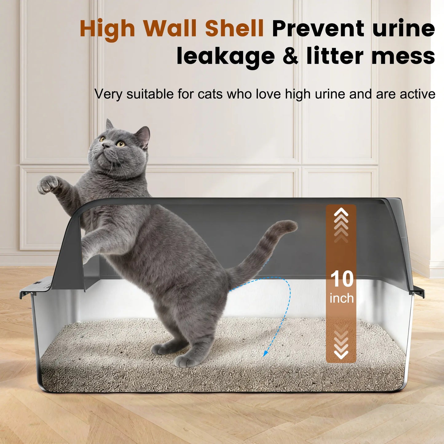 XL Stainless Steel Cat Litter Box 2-Pack – High-Sided & Easy Clean