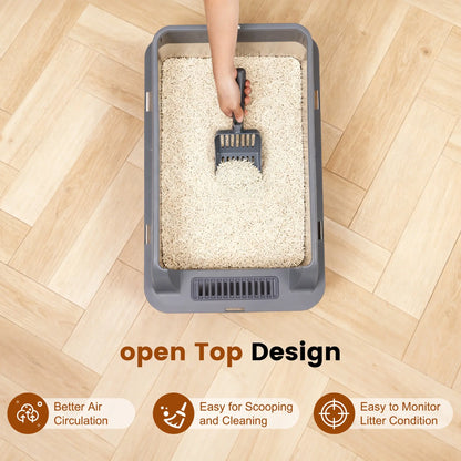 XL Stainless Steel Cat Litter Box 2-Pack – High-Sided & Easy Clean