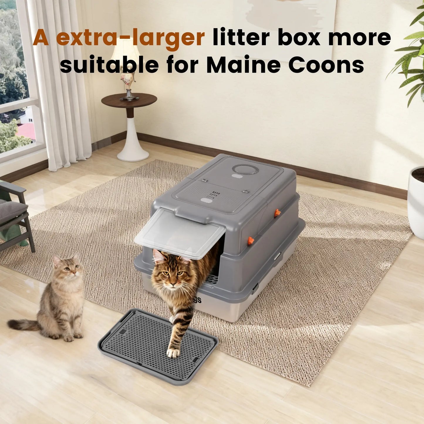 Stainless Steel Cat Litter Box with Lid – High-Sided & Leak-Proof