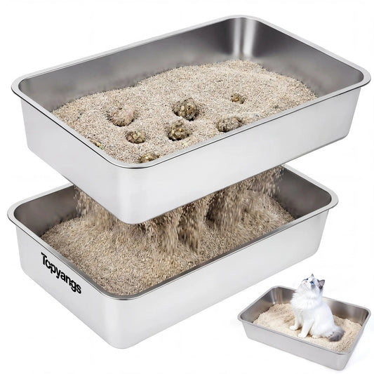 Stainless Steel Enclosed Cat Litter Box with Lid