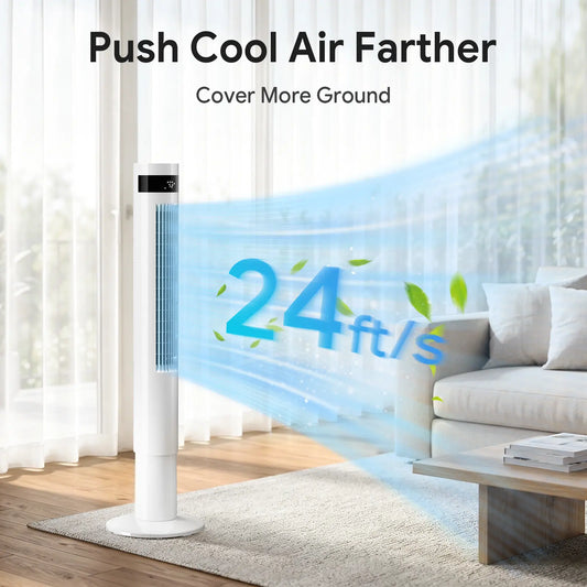 Smart Tower Fan with Quiet Cooling, Remote Control & Oscillation