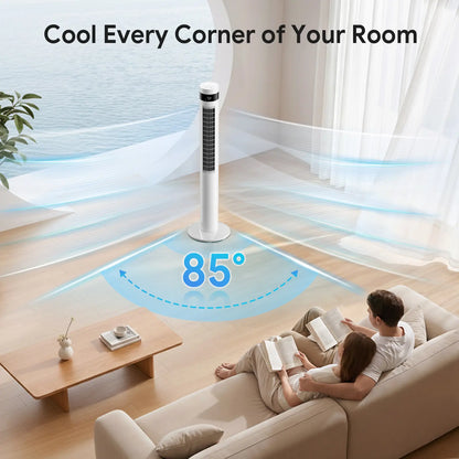 Smart Tower Fan with Quiet Cooling, Remote Control & Oscillation