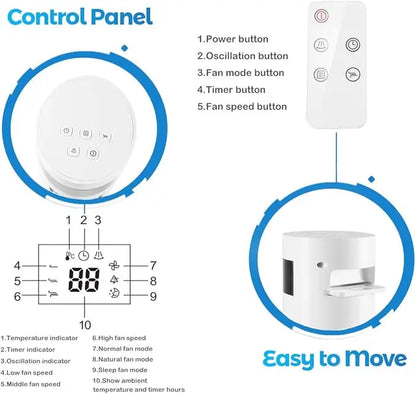 Smart Tower Fan with Quiet Cooling, Remote Control & Oscillation