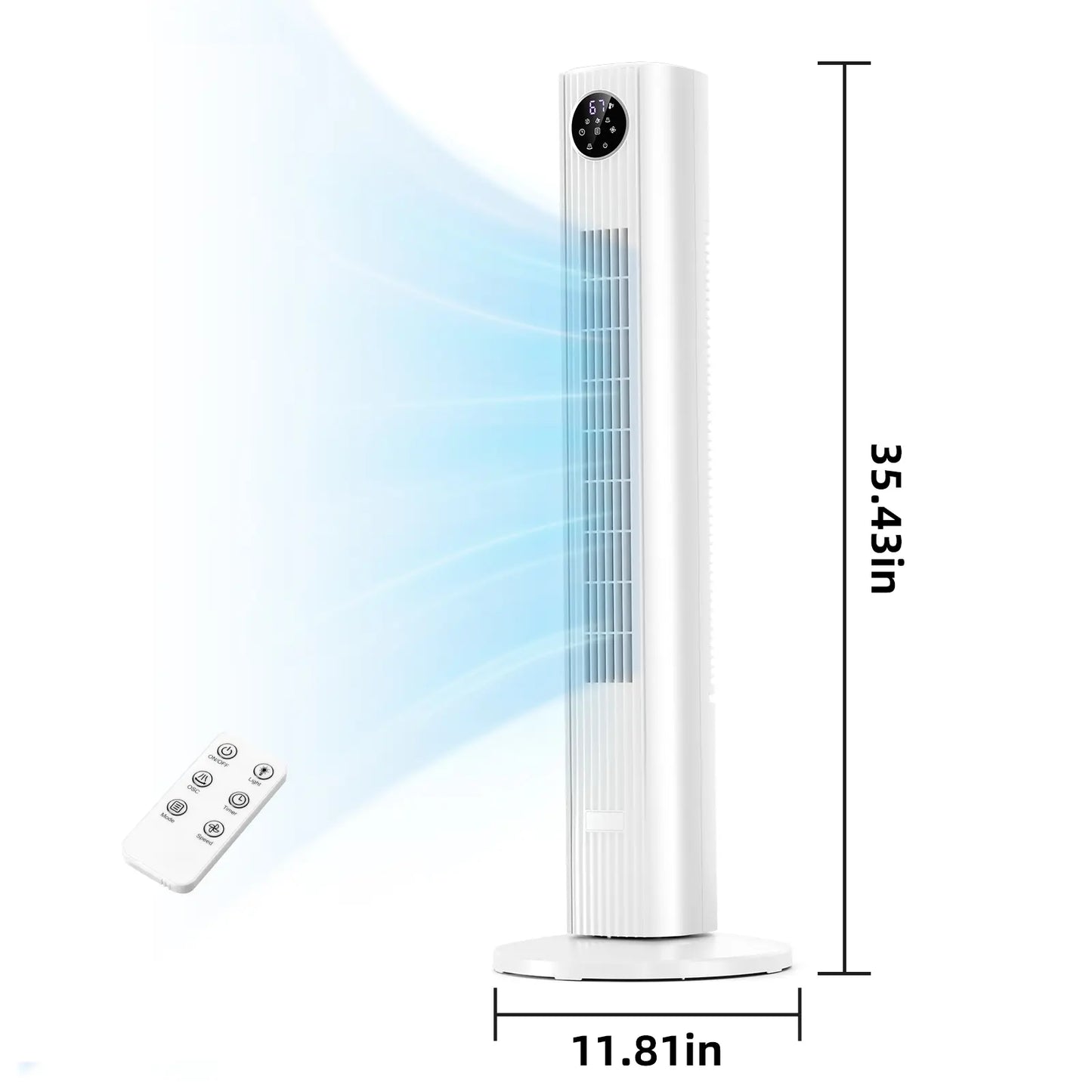 Smart Tower Fan with Quiet Cooling, Remote Control & Oscillation