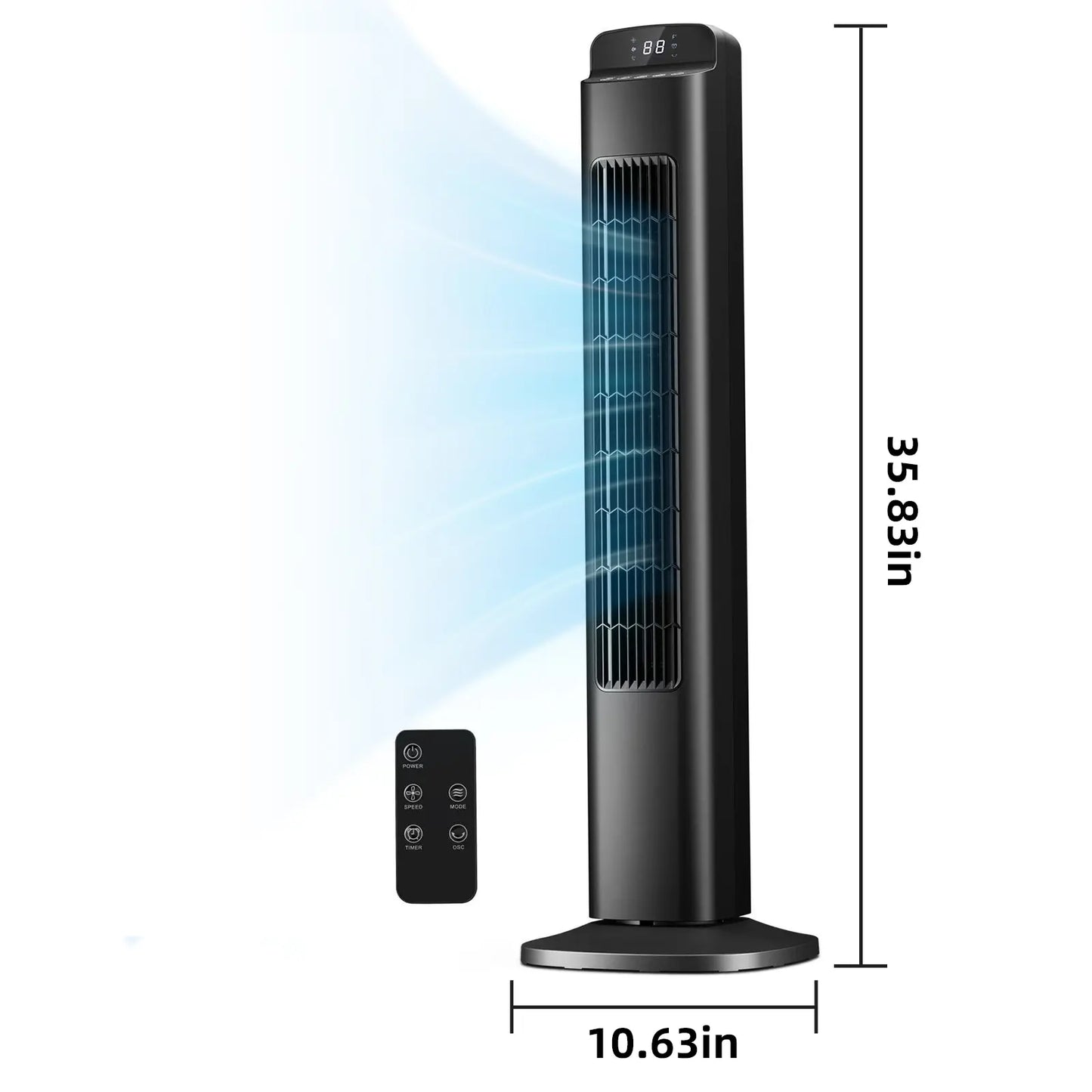 Smart Tower Fan with Quiet Cooling, Remote Control & Oscillation