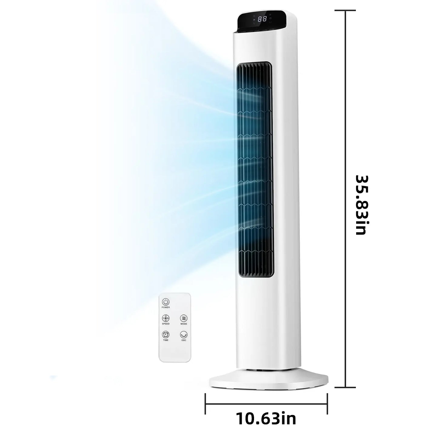 Smart Tower Fan with Quiet Cooling, Remote Control & Oscillation